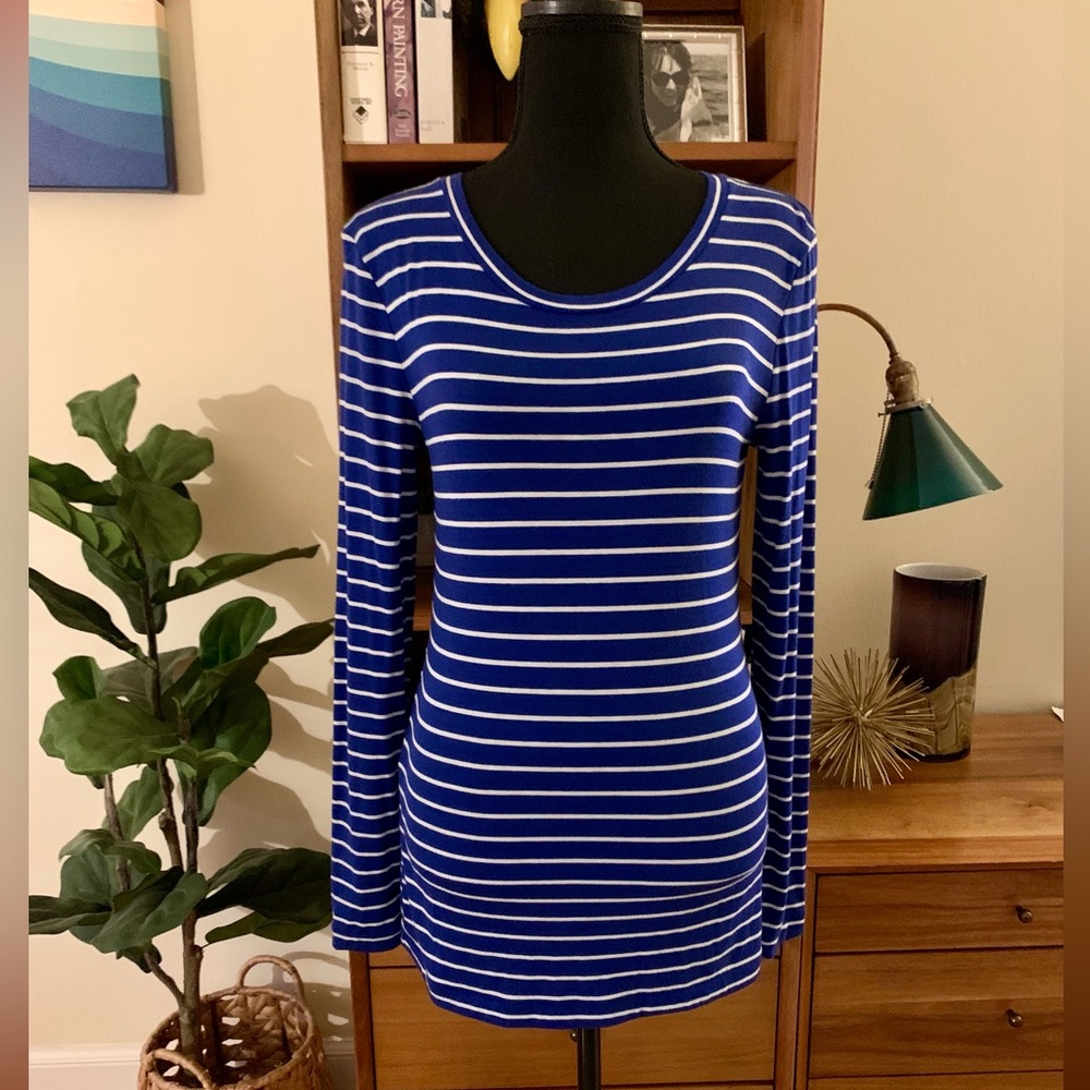 Banana Republic Royal Blue Striped Top Size S
